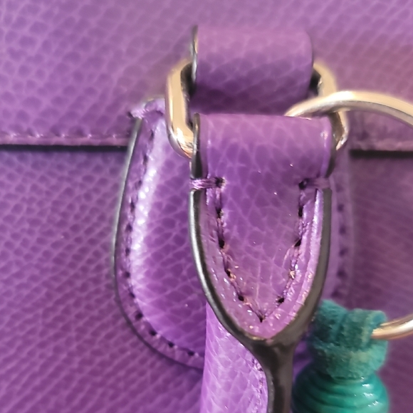 Coach Vibrant Purple Leather Satchel - Picture 7 of 16